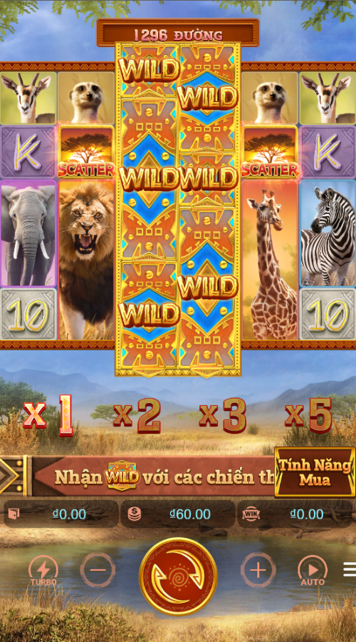 Aniamls Slot Game 5. Safari Wilds - X5000