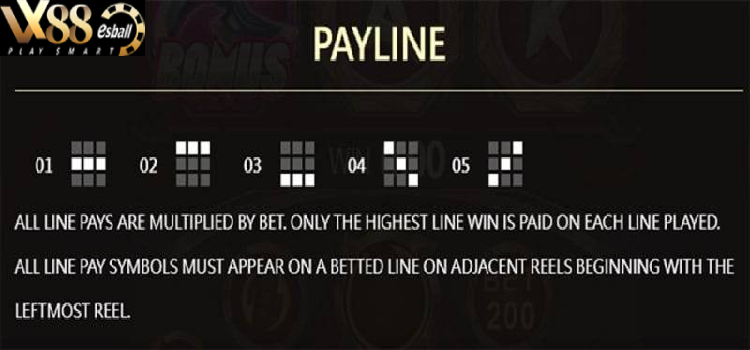 JDB NinjaX Slot Game - Payline (đường trả thưởng)