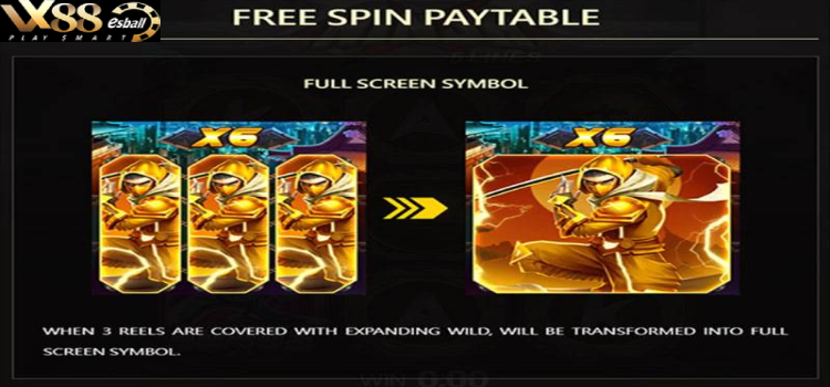 JDB NinjaX Slot Game - Bảng Tính Thưởng Free Spin