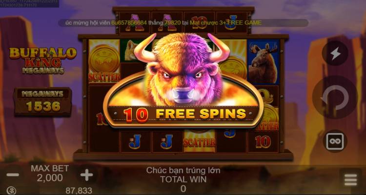 R88 Buffalo King Slot Game - Trúng Thưởng